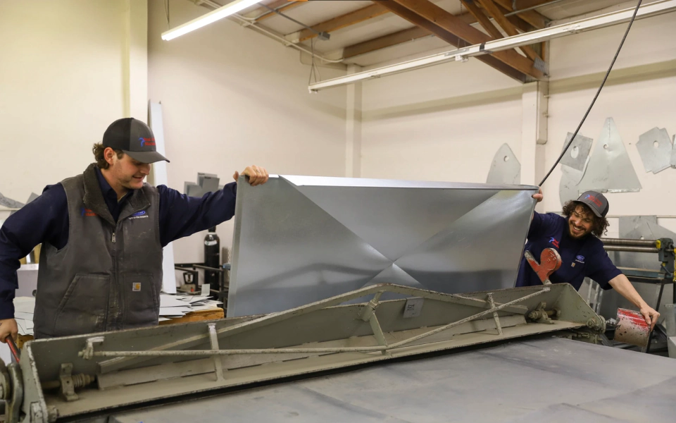 ongoing crafting of sheet metal vents for indoor air quality